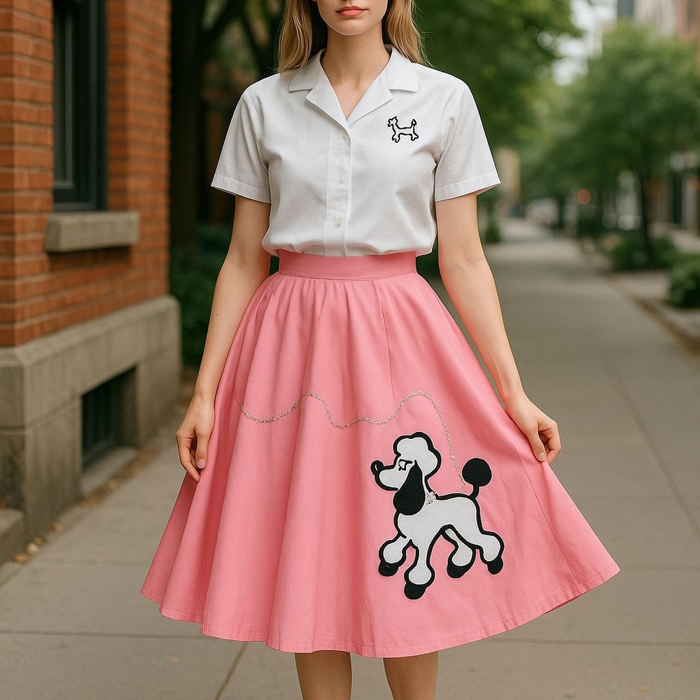 RUBIE'S COSTUME CAME WITH BLOUSE/BELT/ SKIRT/ SOCK/ PLASTIC BAG Poodle Design